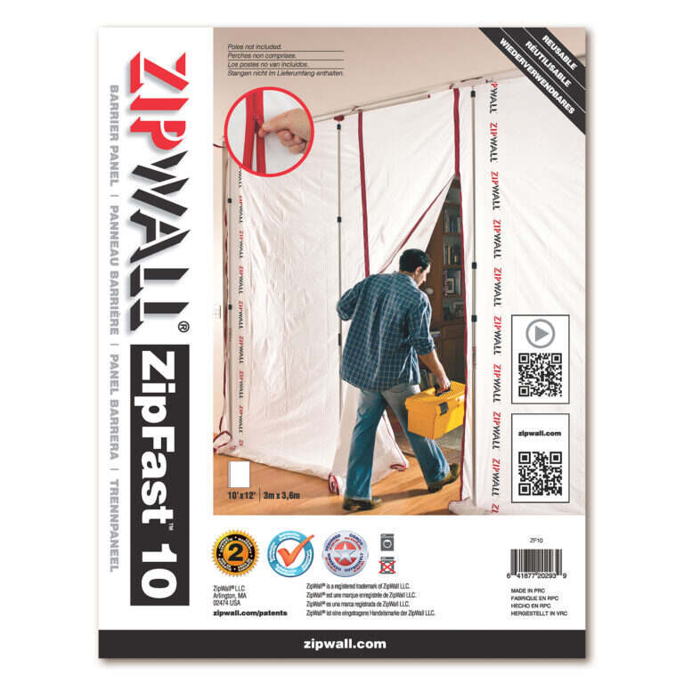 ZipWall® ZipFast™ (ZF10) Barrier Panel, 10' x 12'