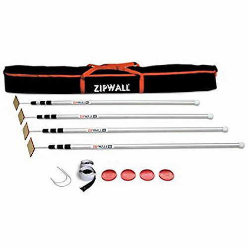 ZipWall® (SLP4) 12' Spring-Loaded Dust Barrier Poles, 4-Pack