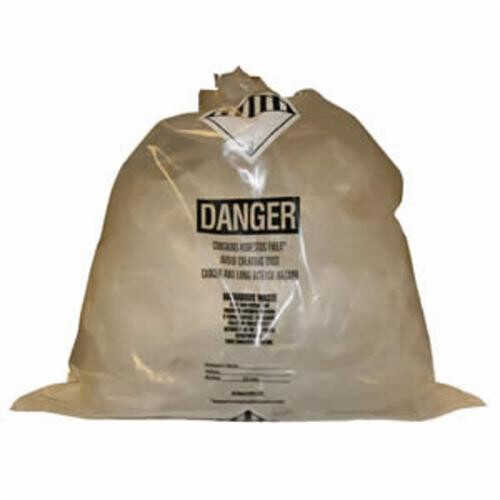 Asbestos Disposal Bags, Printed, 33"x50", 6 mil, Clear, 75/rl