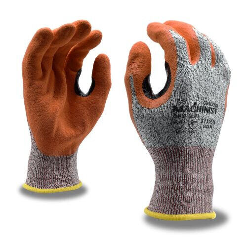 Cordova Machinist™ (3734SN) High Performance Gloves, Orange Sandy Nitrile Palm