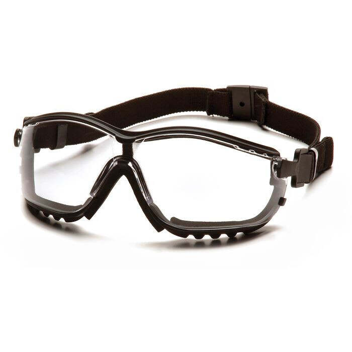 Pyramex® V2G® Protective Goggles, Black Frame, Clear H2X Anti-Fog Lens