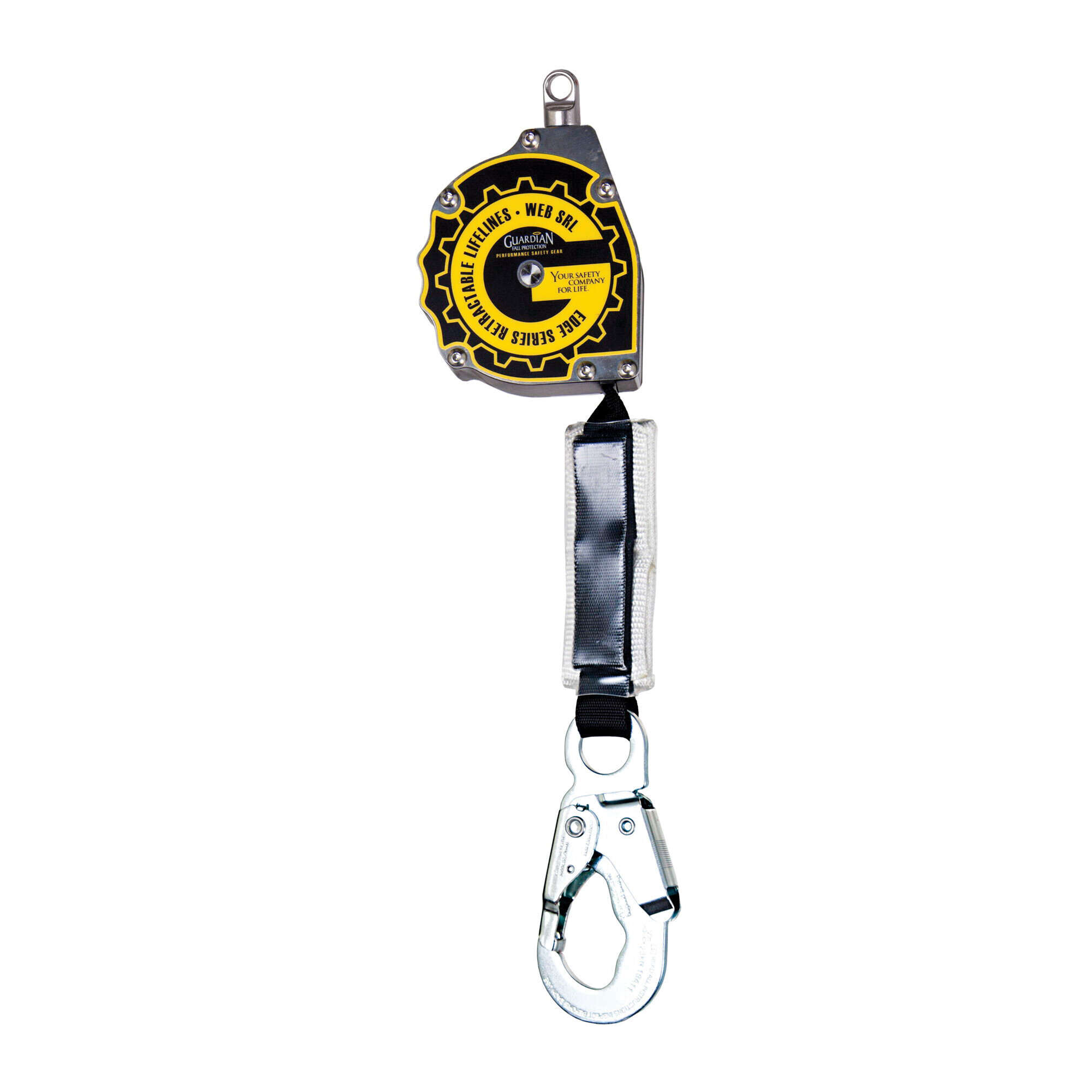 Guardian Fall Protection 10900 Light Weight Retractable Web Lanyard -  130 - 420 lb Load -  11 ft L -  Snap Hook Connection