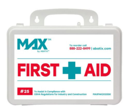 MAX® by ABATIX® 25 Person Plastic OSHA First Aid Kit