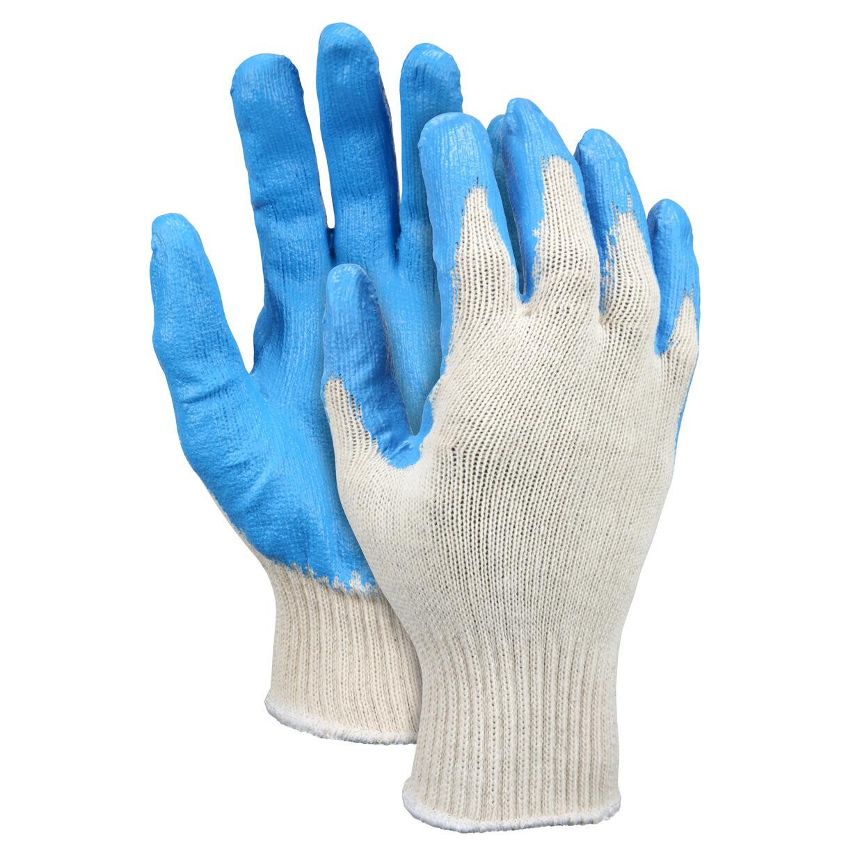 MCR Safety (9682) Cotton Polyester Work Gloves, Latex Coat, Size Large