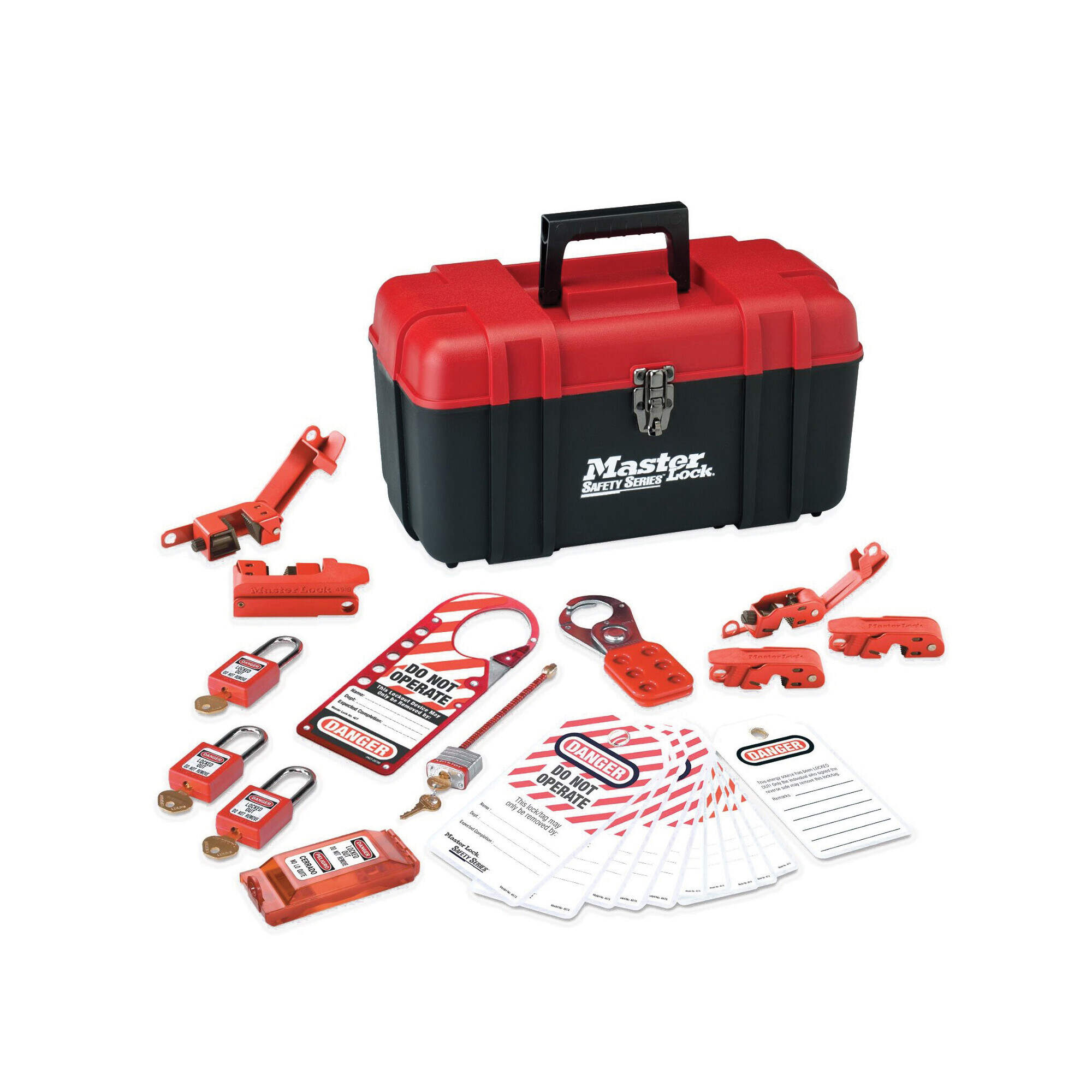 Master Lock® 1457E410KA Personal Safety Lockout Kit -  24 Piece -  Red