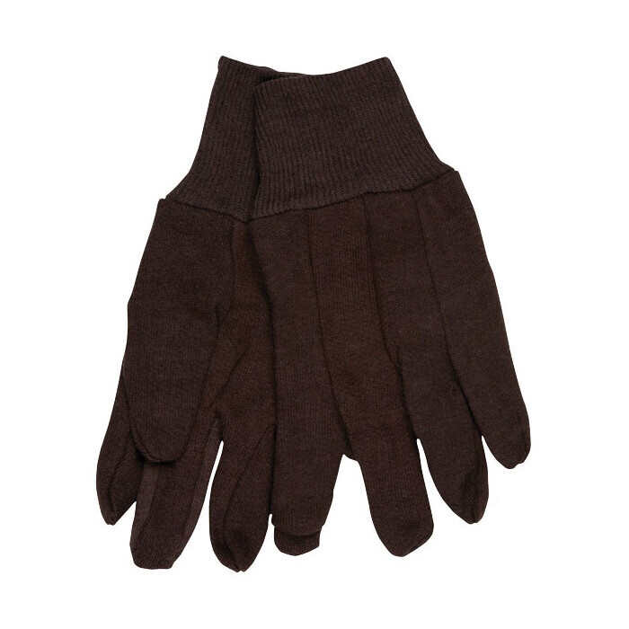 MCR Safety (7100P) Brown 8oz  Jersey Work Gloves, Clute Pattern, Size Large