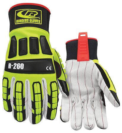 Ringers® (R260) Impact Protection Gloves, Cotton Palm, TPR Back