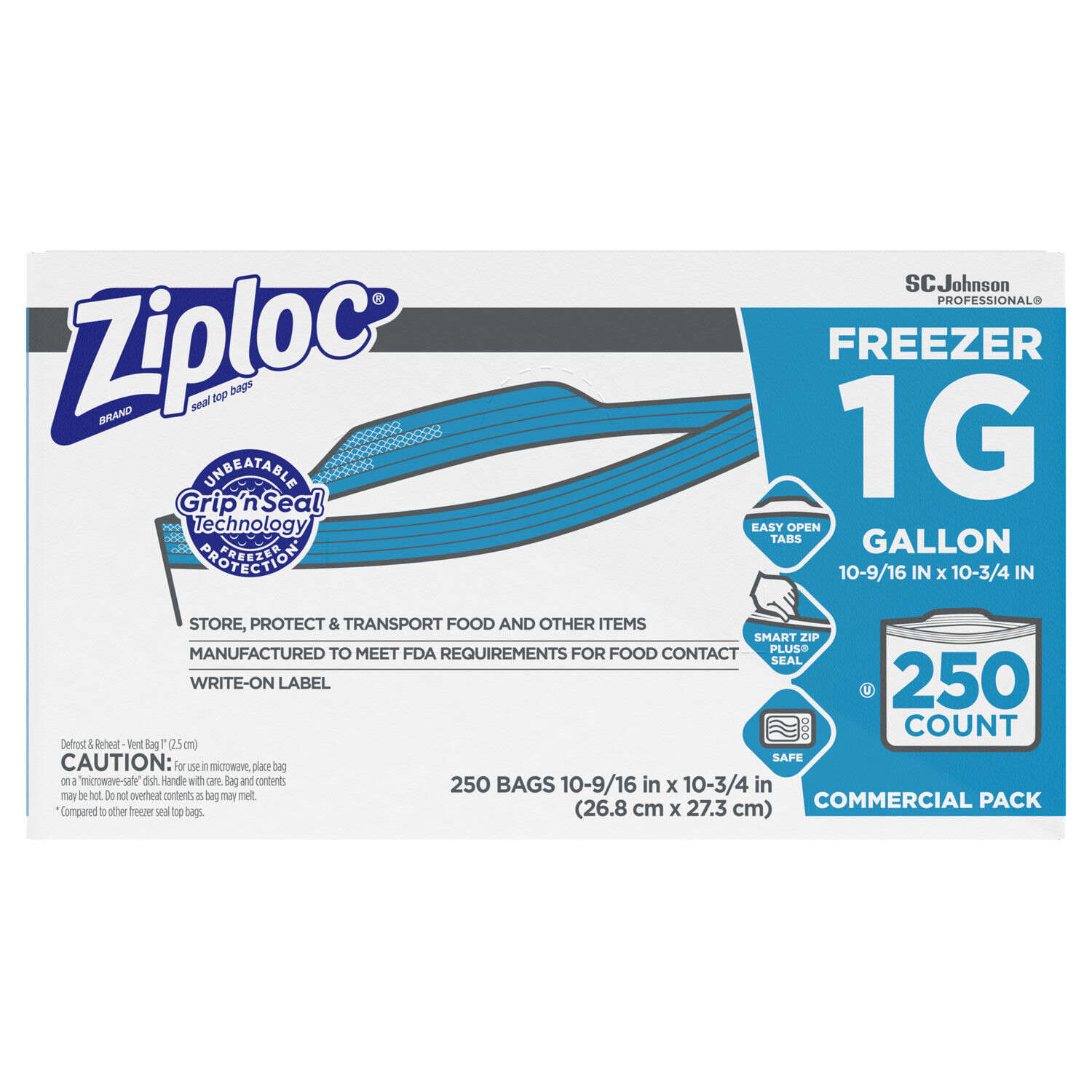 Ziploc Double Zipper Freezer Bags, Gallon, 250 Ct 