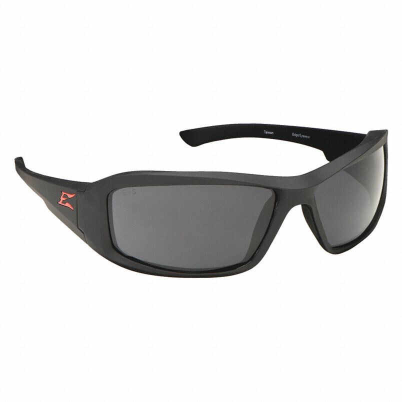 Edge Eyewear® Brazeau (XB136) Safety Glasses, Matte Black Torque Frame, Smoke Lens