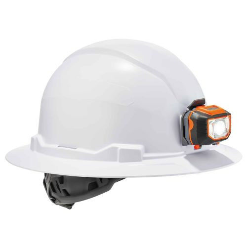 Skullerz® 8971LED Class E Full Brim Hard Hat + LED Light with Ratchet Suspension