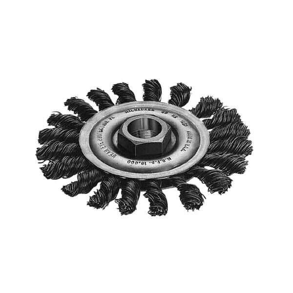 Milwaukee® 48-52-5030 Wheel Brush -  4 in Dia -  5/8-11 -  0.02 - 0.023 in Full Cable Twisted Knotted Wire
