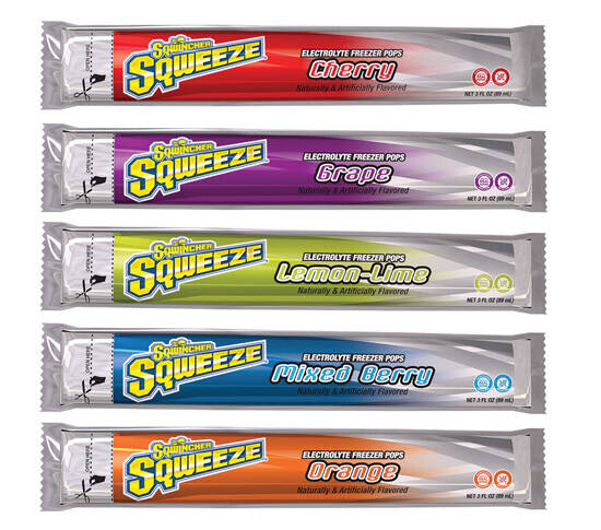 Sqwincher Sqweeze® Pops, Electrolyte, 3 oz Yield,  Assorted Flavors, 150/cs
