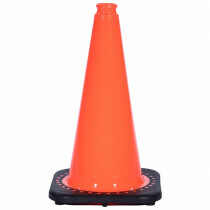 18" Orange PVC Traffic Cone, No Collar, 3 lb