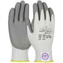 Great White® ECO Series™ (19-D322) Cut Resistant Gloves, Seamless Dyneema, PU Coat, Cut A4