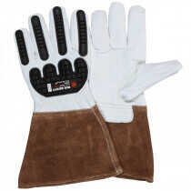 MCR Safety (48406K) Leather Welding Work Gloves, TPR Back, Kevlar Lined