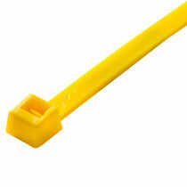 4" Miniature Cable Ties, 18 LB, 100/pack, Yellow