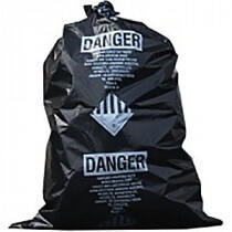 Black Asbestos Disposal Bags, Printed, 30"x40", 4 mil, 100/RL