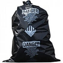 Black Asbestos Disposal Bags, Printed, 30"x40", 2.5 mil, 100/RL