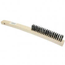Wire Scratch Brush, Curved Handle, Carbon Steel Bristles