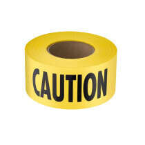 Barrier Tape, CAUTION, Yellow/Black, 3"x1000'