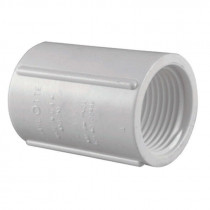 PVC Schedule 40 FPT x FPT Threaded Coupling, 1" x 1"