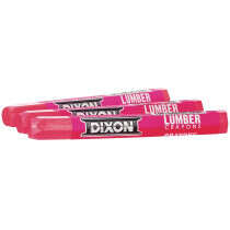 Dixon Ticonderoga (52600) Lumber Marking Crayons, Fluorescent Pink, 12pk