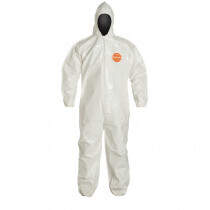 DuPont™ Tychem® 4000 Coverall, Attached Hood, Elastic Wrist/Ankle, Bound Seams