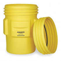 EAGLE Overpack Drum 95 Gallon, Screw-On Lid, 41-1/4 "x31", Yellow