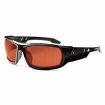 Skullerz® Odin Safety Glasses/Sunglasses, Black Frame, Copper Lens