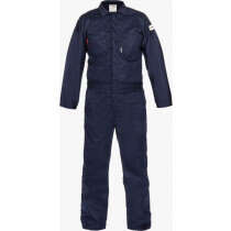 Economy 7oz Flame Resistant Coverall, 100% Cotton, Navy Blue