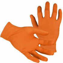 Glove Safe (FT80X) Disposable Gloves, Powder Free, HV Orange Nitrile, Extended Cuff