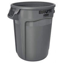 Rubbermaid RCP263200GY Round Brute Container, 32 Gal, Gray