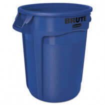 Rubbermaid® Vented Round Brute® Container, 32 Gallon, Blue