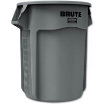 Rubbermaid Round Brute Container, 55 Gal, Gray