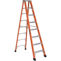 Louisville® Fiberglass 8-Foot Step Ladder, 375 lb Load Capacity