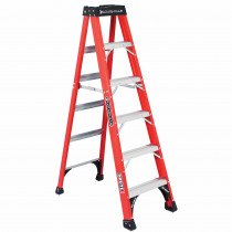 Louisville® Fiberglass 6-Foot Step Ladder, 375 lb Load Capacity