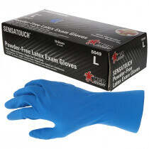 SensaTouch™ (5049) Premium Medical Grade Disposable Gloves, Blue Powder-Free Latex, 50/bx