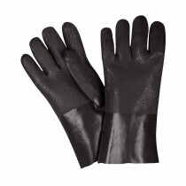 MCR Safety (6512SJ) Double Dipped PVC Coated Work Gloves, Textured Finish, 12" L, Size Large