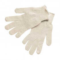 MCR Safety (9638) String Knit Work Gloves, Natural Cotton Polyester, Regular Weight