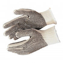 MCR Safety (9660) Cotton String Knit Work Gloves, PVC Dots Two Sides