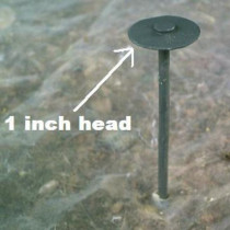 Vapor Barrier Poly Spikes, 5 Inch Length, 1 Inch Diameter Head