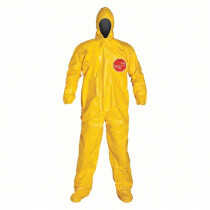 DuPont™ Tychem® 2000 Coverall, Attached Hood/Socks, Elastic Wrists, Taped Seams