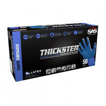 SAS® Thickster Powder-Free Latex Exam Grade Disposable Gloves, 14 mil , 50/bx, MD