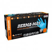 SAS® Derma-Max Powder Free Exam Grade Disposable Gloves, 8 mil, 50/bx, SM