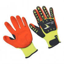 Shock Grip By SGI™ Impact Gloves, Hi-Vis, Nitrile Palm, Cut Level A7