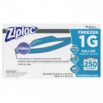 Ziploc® Double Zipper Freezer Bags, 1 Gallon, 250/ct