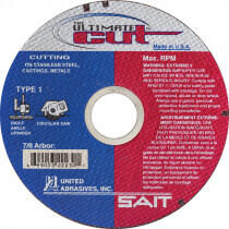 SAIT® 22240 Type 1 Cut-Off Wheel -  6 in Dia x 0.045 in THK -  7/8 in -  36 Grit -  Aluminum Oxide Abrasive