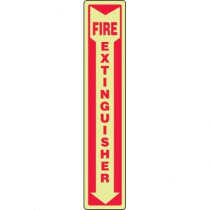 Fire Extinguisher Sign, Photo-Luminescent, 18" x 4"