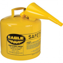 Eagle Manufacturing UI-50-FSY Type I Safety Can With F-15 Funnel -  5 gal -  12-1/2 in Dia x 13-1/2 in H -  Galvanized Steel