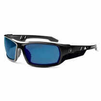 Skullerz® Odin Safety Glasses/Sunglasses, Black Frame, Blue Mirror Lens Color